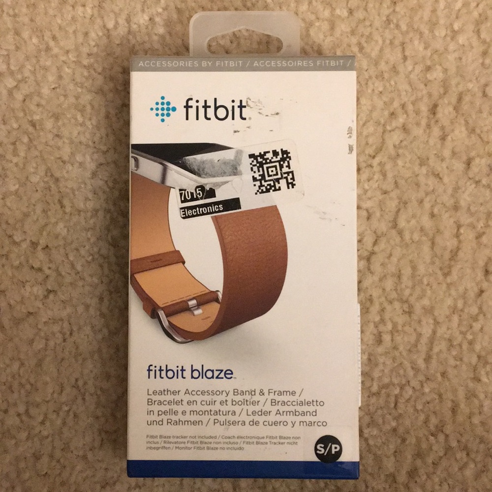 Fitbit blaze leather accessory band small, camel